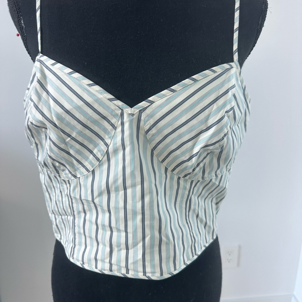 Vacation ready, beachy striped bustiers